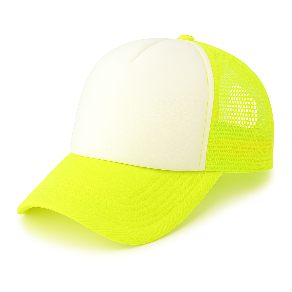 Gorra camionera roja con panel blanco para sublimación