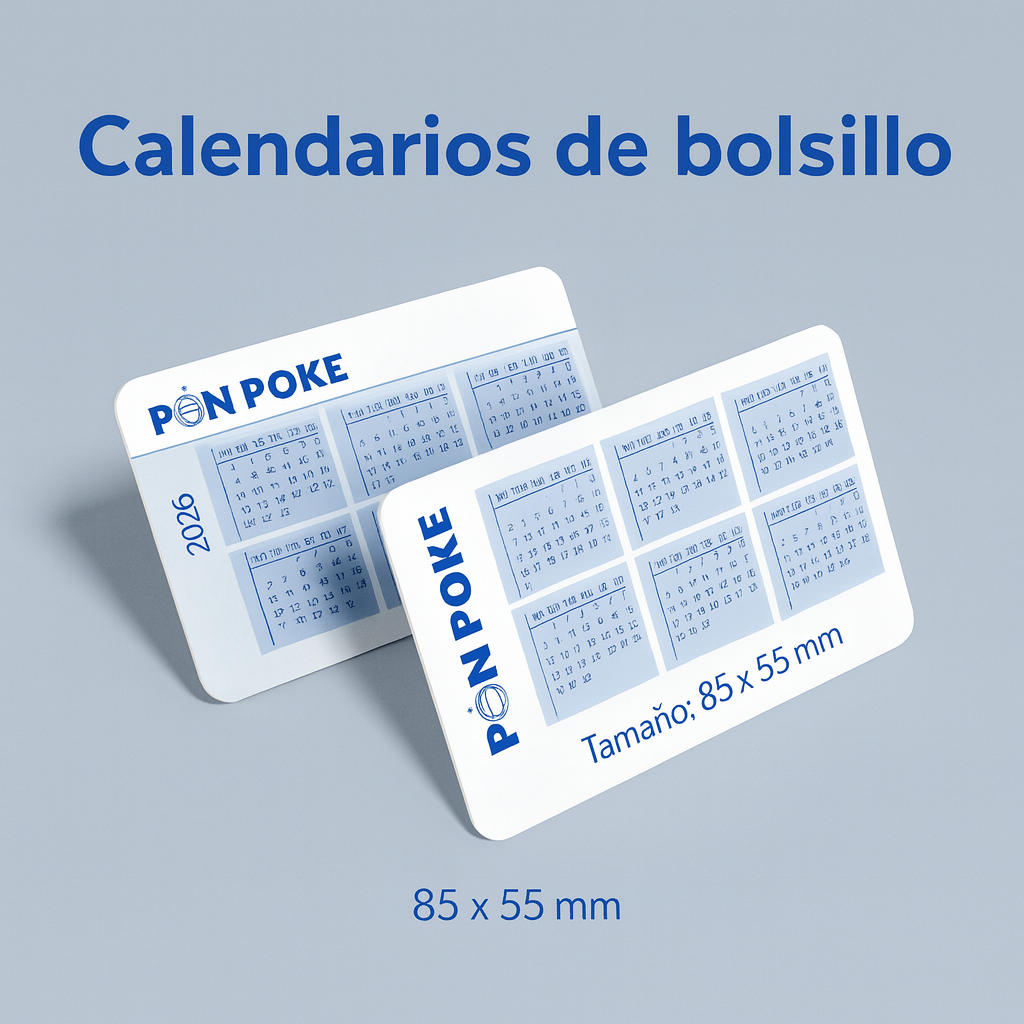 Calendario de Bolsillo tamaño Standart<br />
