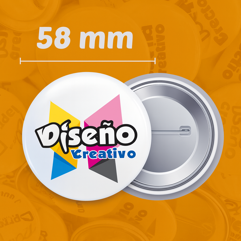 Pin Muestra 58mm Pin o Botón Publicitario