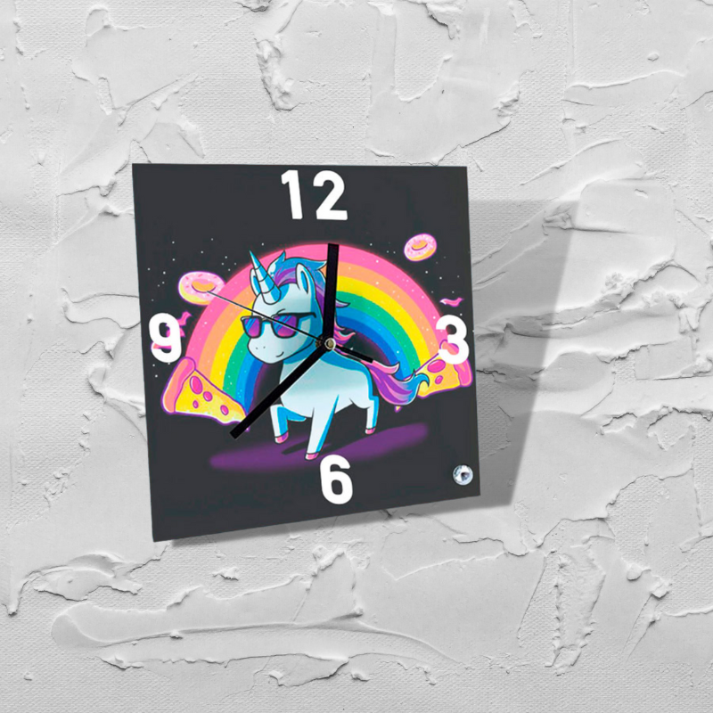 Reloj Cuadrado de Vidrio