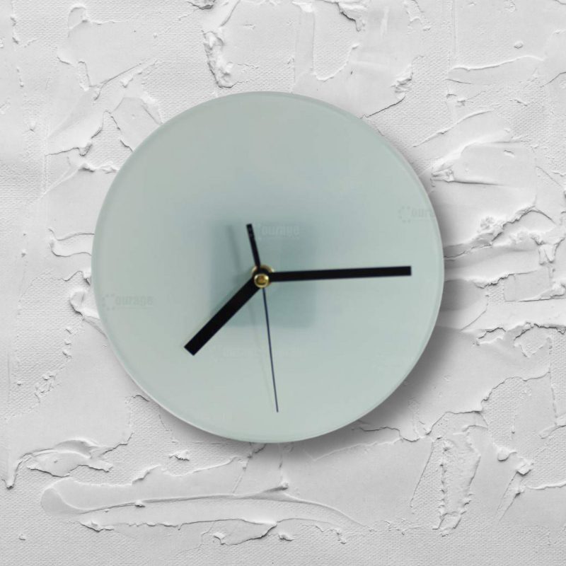 Reloj redondo de vidrio