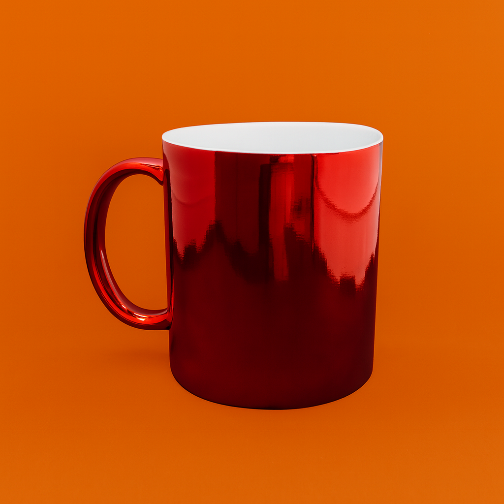 TAZA METÁLICA ROJA DE 11OZ</p>
<p>